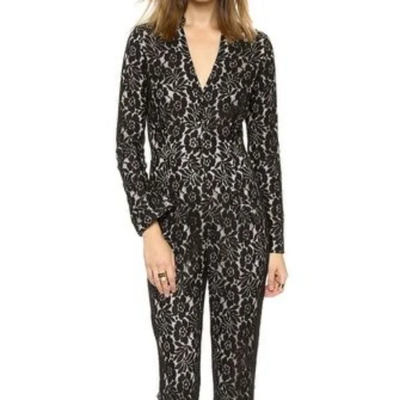 NWT 6 SHORE ROAD Sanctuary Lace Jumpsuit in Black Lace - Picture 7 of 9